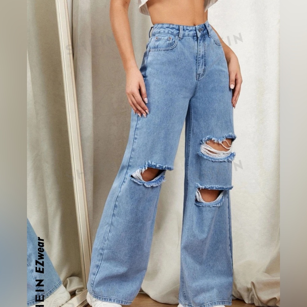 shein light washed jeans size s